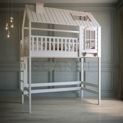 Детская кровать-чердак домик Роксен