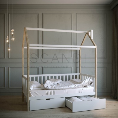 Детская кровать домик Хансен с бортом